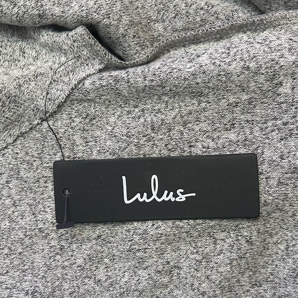 Lulus Sweater Size Large Heather Gray Off The Shoulder Lightweight NWT - Picture 7 of 11